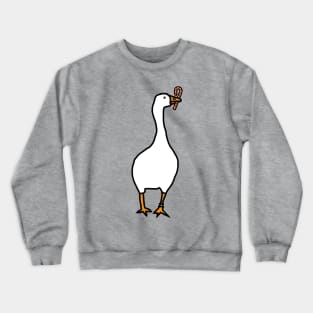 White Goose Steals Christmas Candy Cane Crewneck Sweatshirt